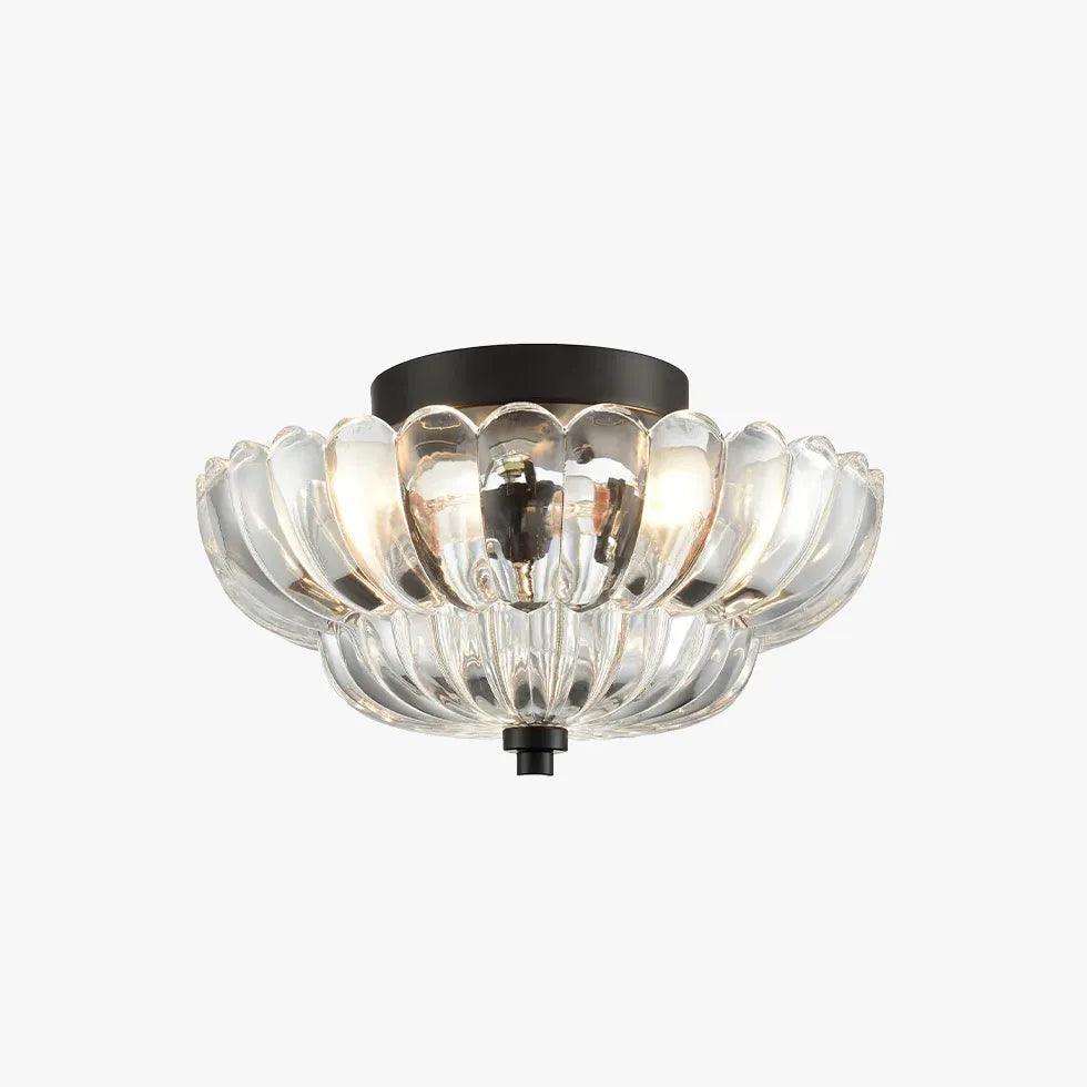 Petal Shaped Glass Lampshade Vintage Ceiling Light Fixture - Rebooters