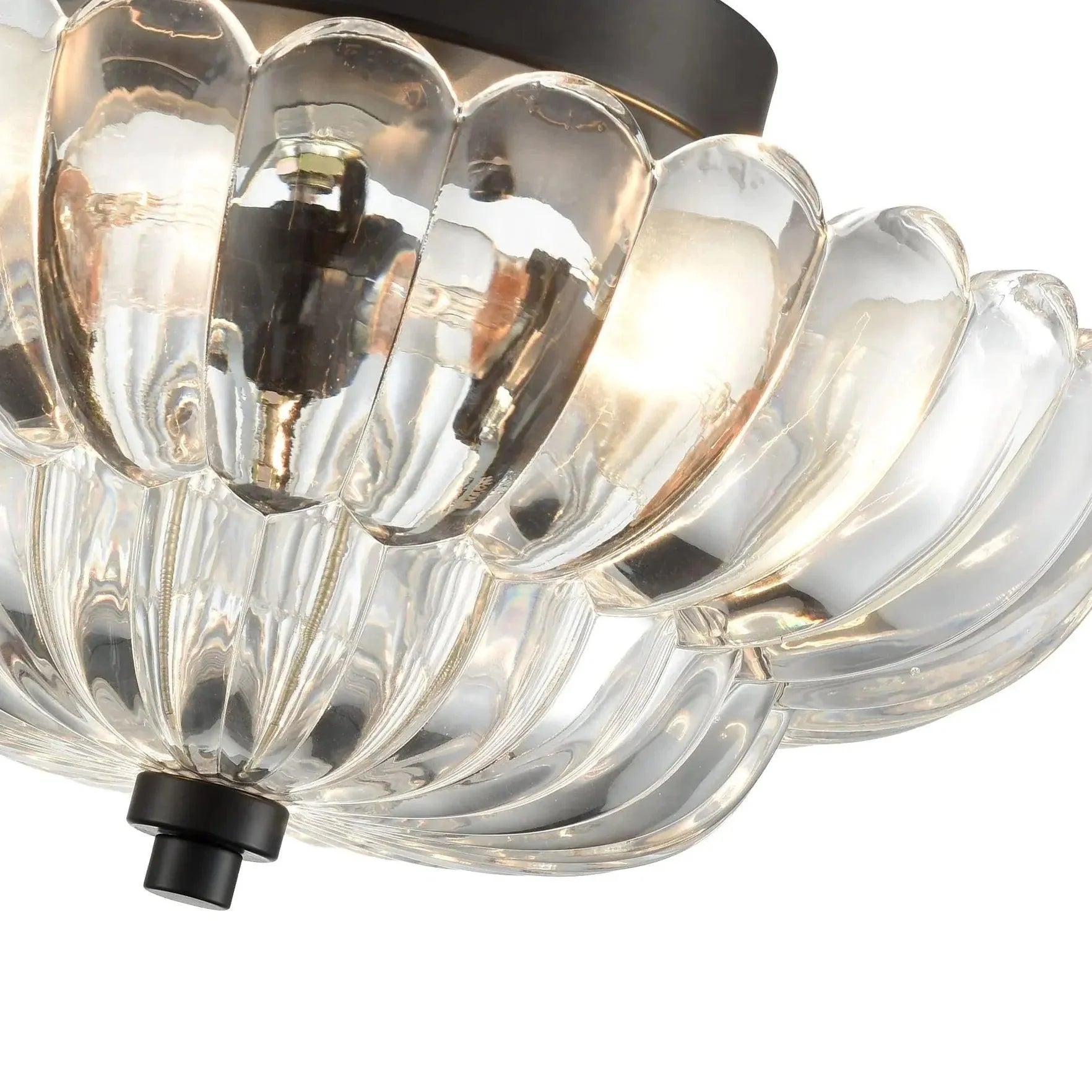 Petal Shaped Glass Lampshade Vintage Ceiling Light Fixture - Rebooters