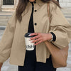 Womens Trendy Oversized Button-Up Jacket for Casual Style - Rebooters