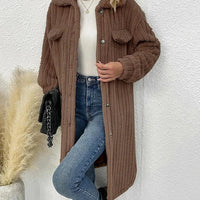 Womens Chic Longline Button-Up Coat for Elegant Style - Rebooters