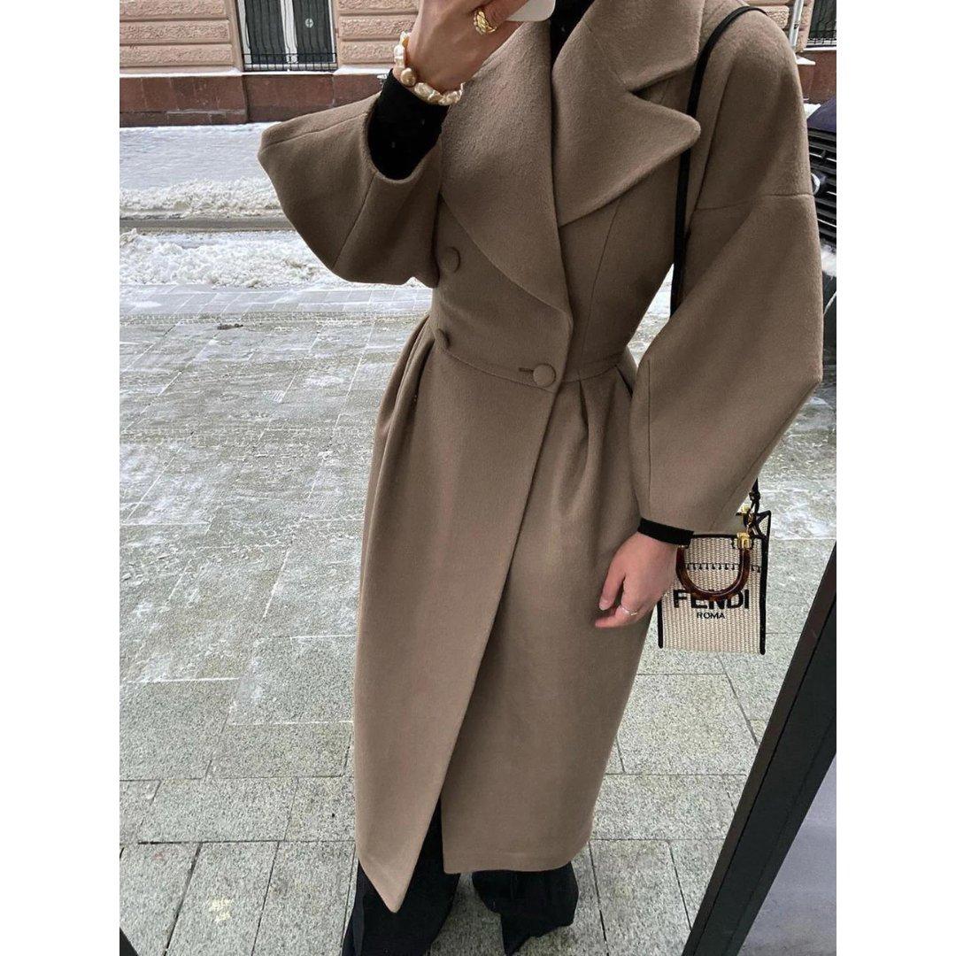 Womens Elegant Long Double-Breasted Overcoat for Stylish Warmth - Rebooters