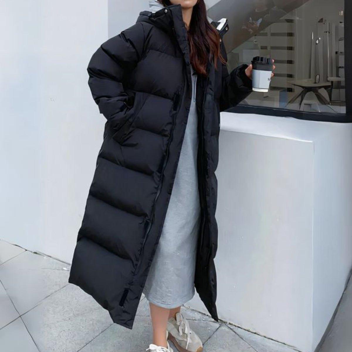 Womens Stylish Long Thermal Puffer Coat for Ultimate Warmth - Rebooters