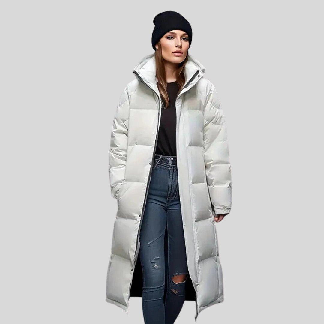 Womens Cozy Long Hooded Puffer Coat for Ultimate Warmth - Rebooters