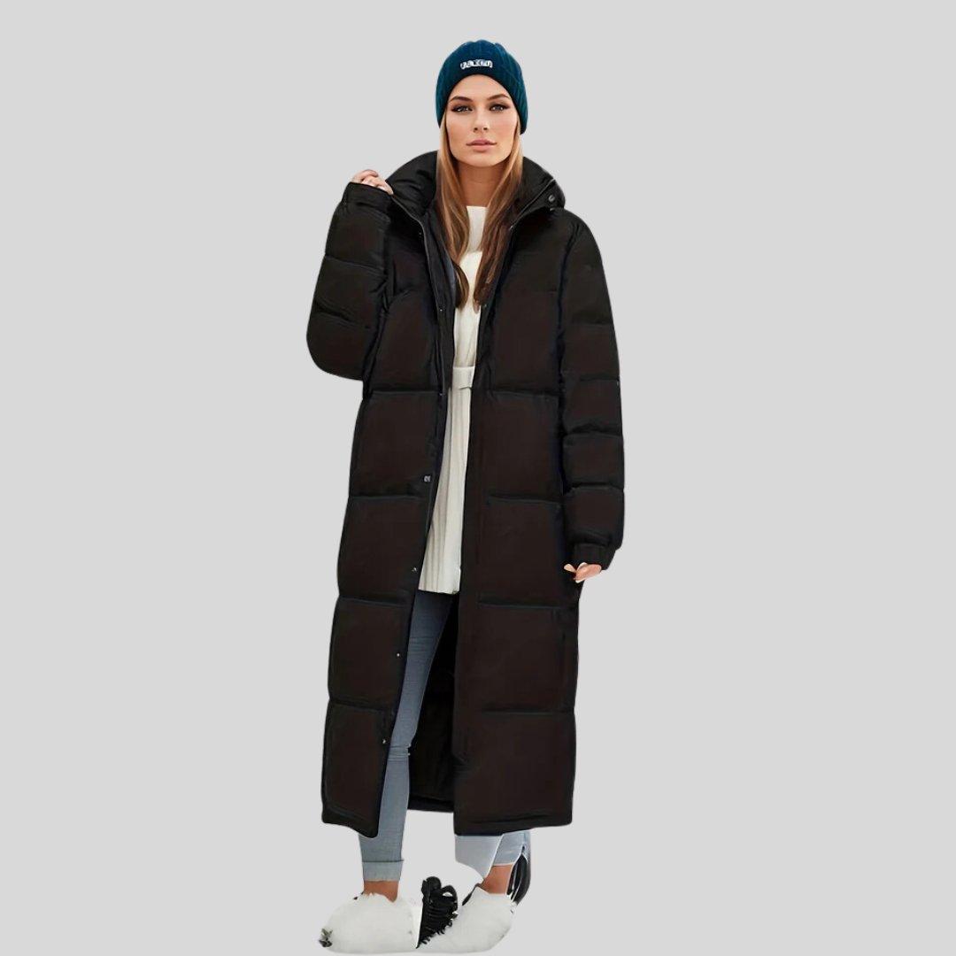 Womens Cozy Long Hooded Puffer Coat for Ultimate Warmth - Rebooters