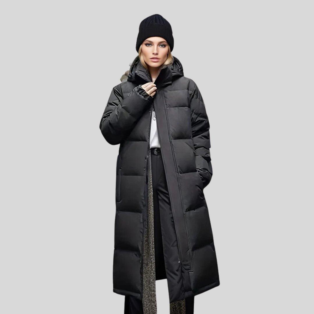 Womens Cozy Long Hooded Puffer Coat for Ultimate Warmth - Rebooters