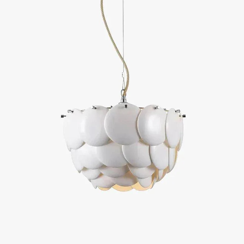 White Scales Disc Design Modern Pendant Light Fixture | Rebooters - Rebooters