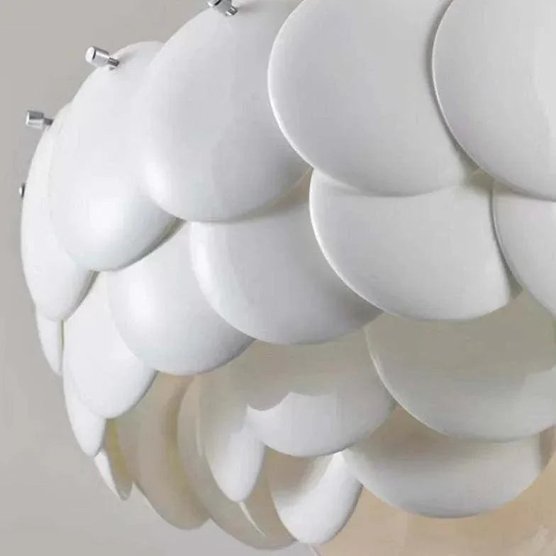 White Scales Disc Design Modern Pendant Light Fixture | Rebooters - Rebooters