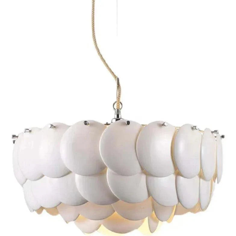 White Scales Disc Design Modern Pendant Light Fixture | Rebooters - Rebooters