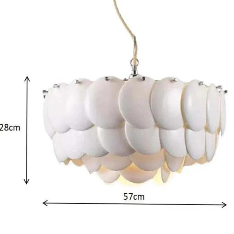 White Scales Disc Design Modern Pendant Light Fixture | Rebooters - Rebooters