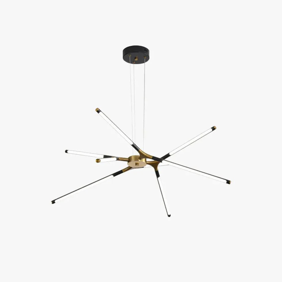 Black And Gold Led Modern Chandelier For Stylish Lighting | Rebooters - Rebooters