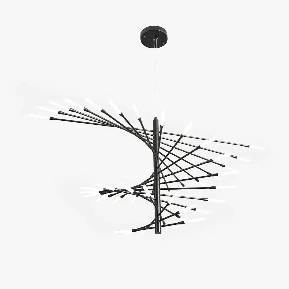 Extended Branch Structure Black Modern LED Chandelier for Living Room | Rebooters - Rebooters