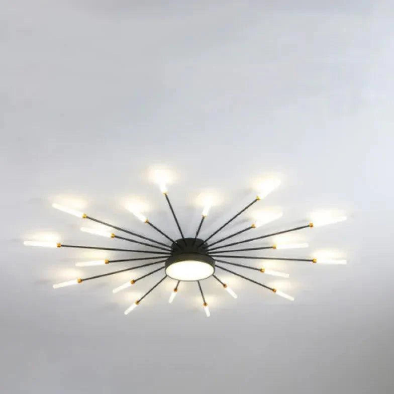 Black LED Modern Flush Ceiling Lights for Living Room - Rebooters