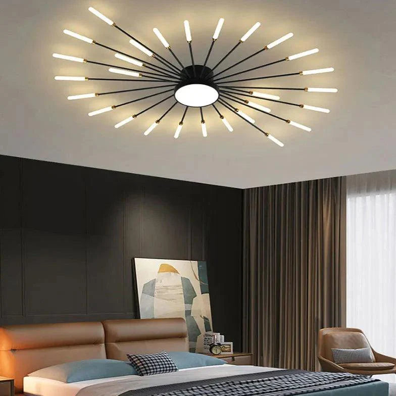 Black LED Modern Flush Ceiling Lights for Living Room - Rebooters