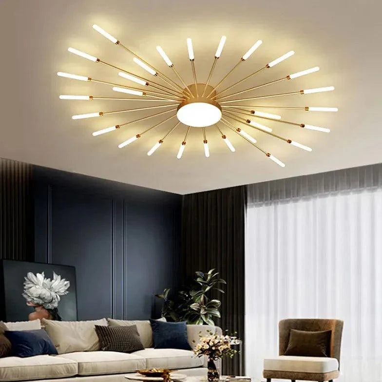 Black LED Modern Flush Ceiling Lights for Living Room - Rebooters