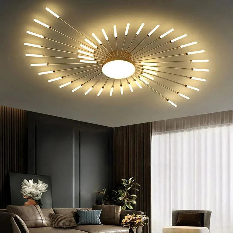 Black LED Modern Flush Ceiling Lights for Living Room - Rebooters