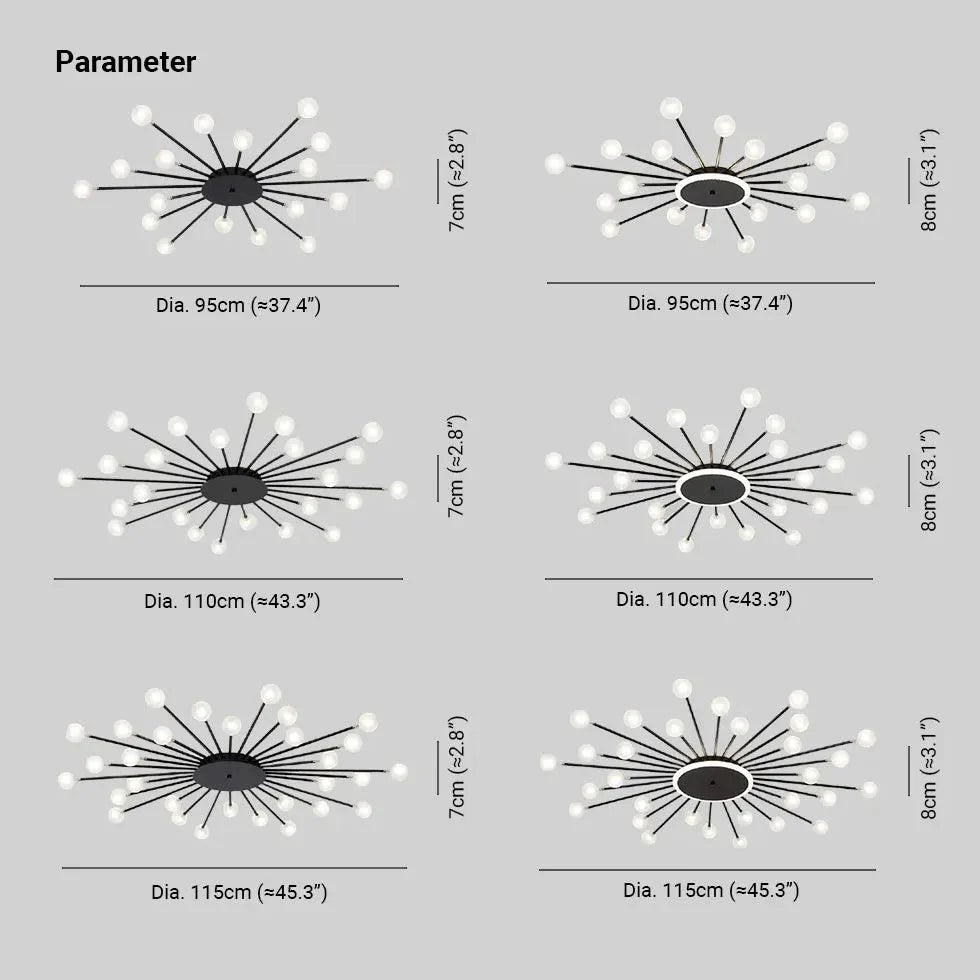 Starburst Design for Living Room Glass Pendant Light Fixture - Rebooters