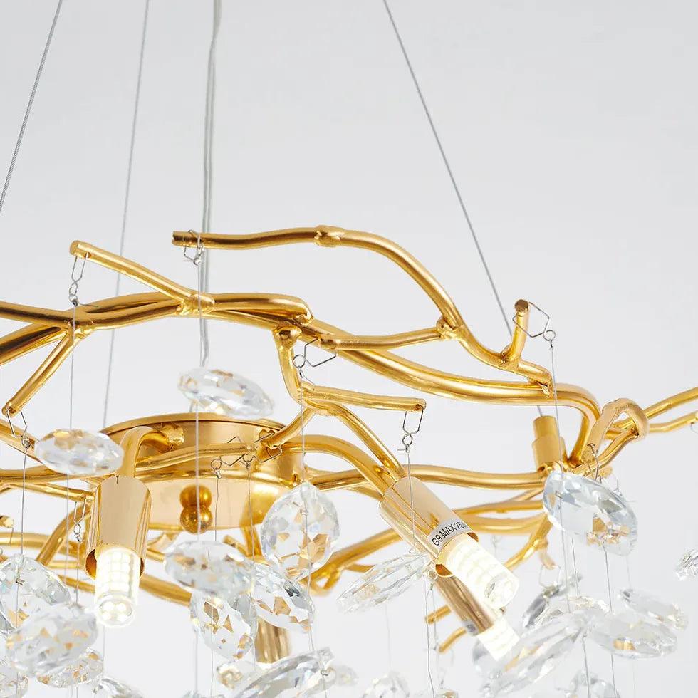 Golden Branch Shaped Luxurious Crystal Chandelier for Home | Rebooters - Rebooters