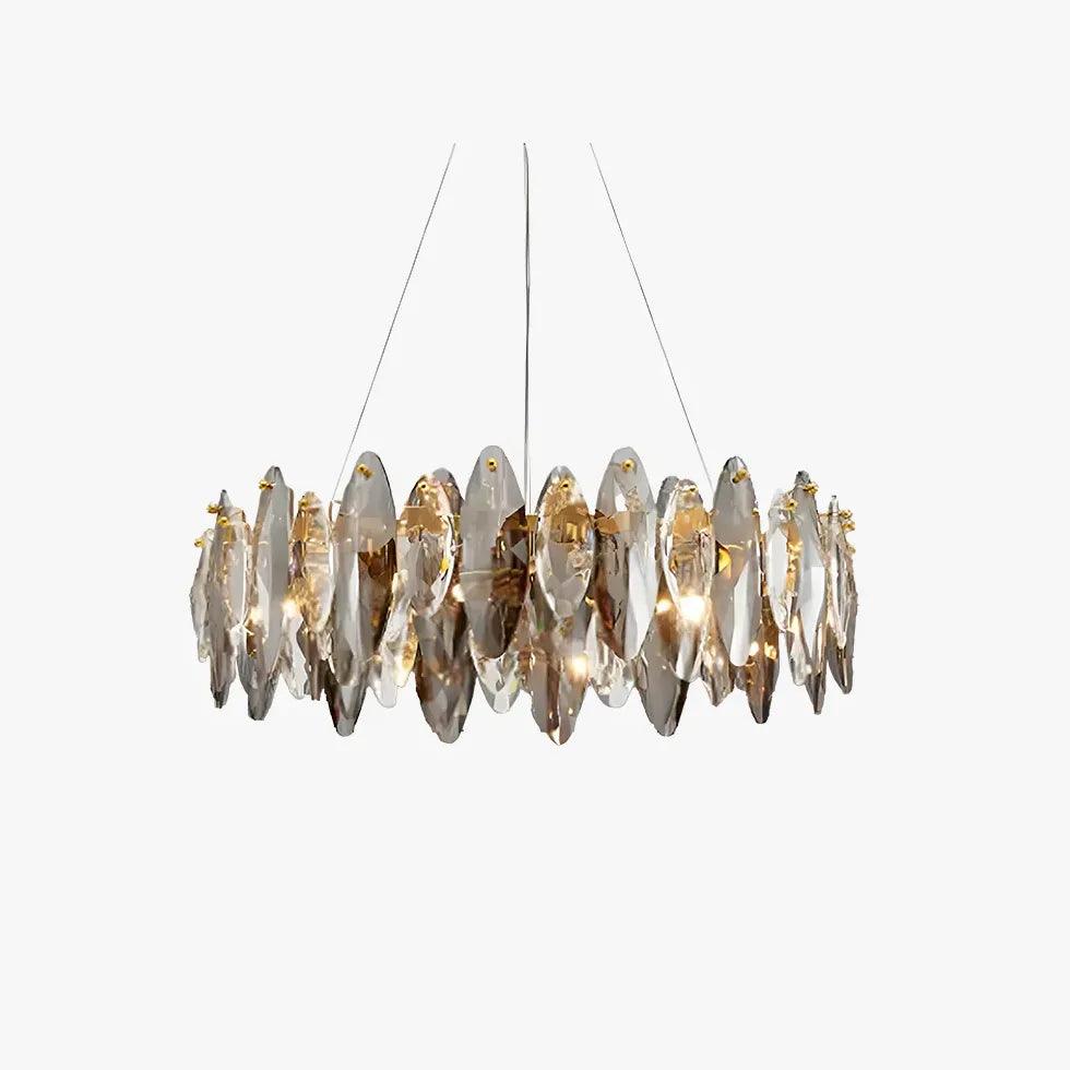 Elegant Flat Round Bedroom Crystal Chandelier Lighting | Rebooters - Rebooters