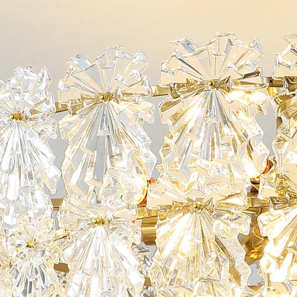 Snowflakes Multilayer Glass Gold Chandelier for Home Decor | Rebooters - Rebooters