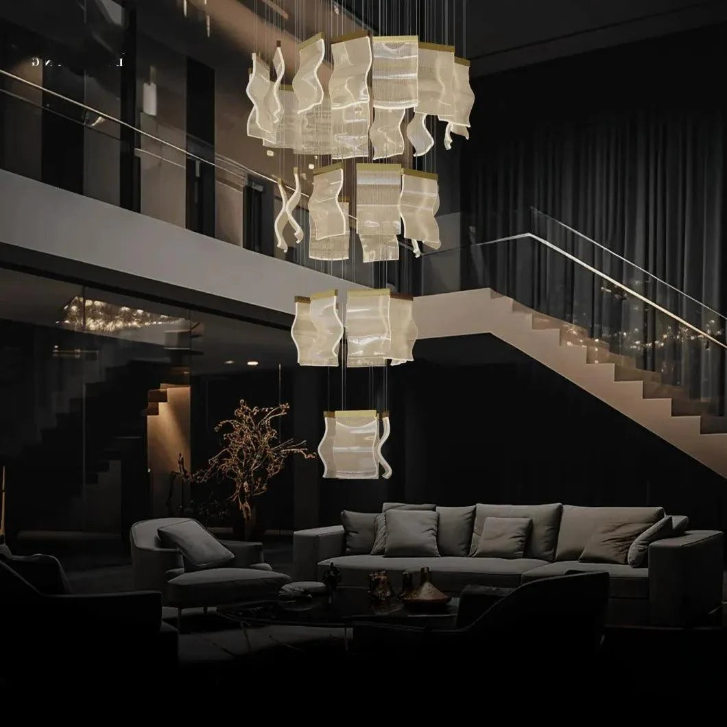 Square Stacking for Living Room Modern Chandelier Light | Rebooters - Rebooters