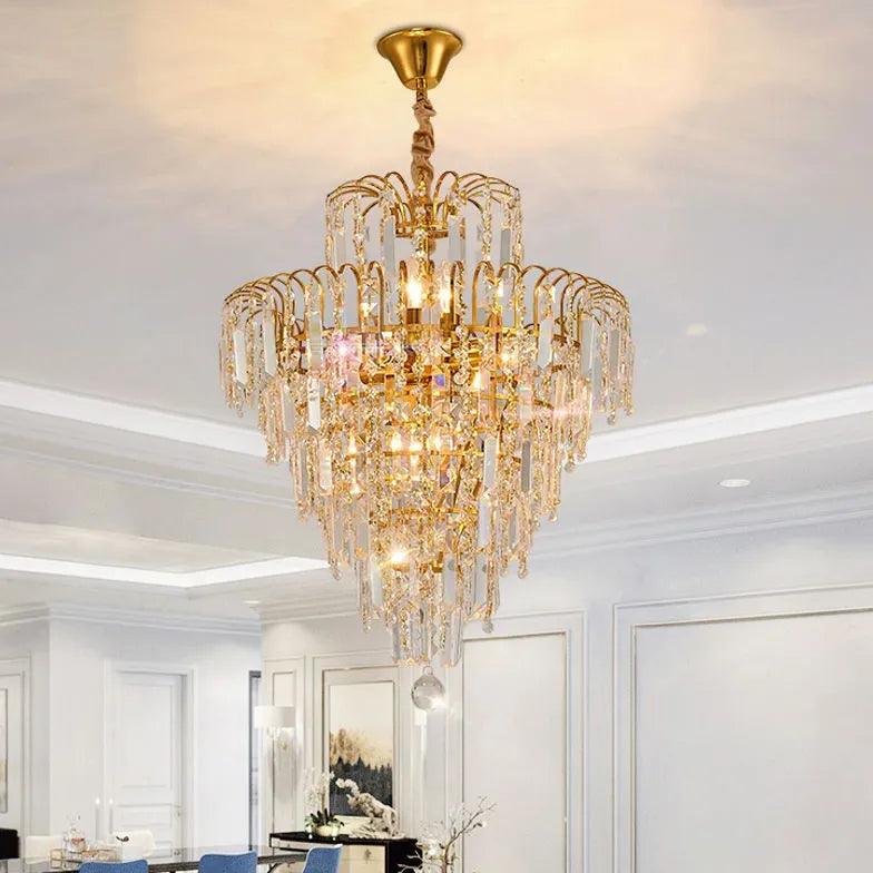 Multi-Light Design Luxury Crystal Gold Chandelier for Home | Rebooters - Rebooters