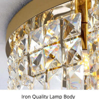 Concave Folds Crystal Flush Ceiling Lights for Living Room - Rebooters