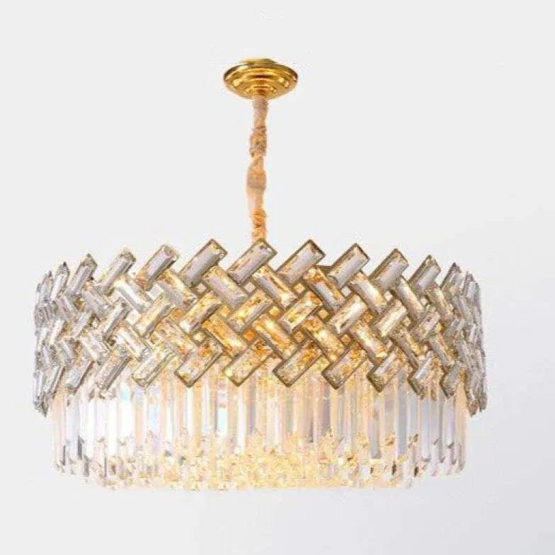 Luxury Gold Round Crystal Chandelier for Elegant Spaces | Rebooters - Rebooters