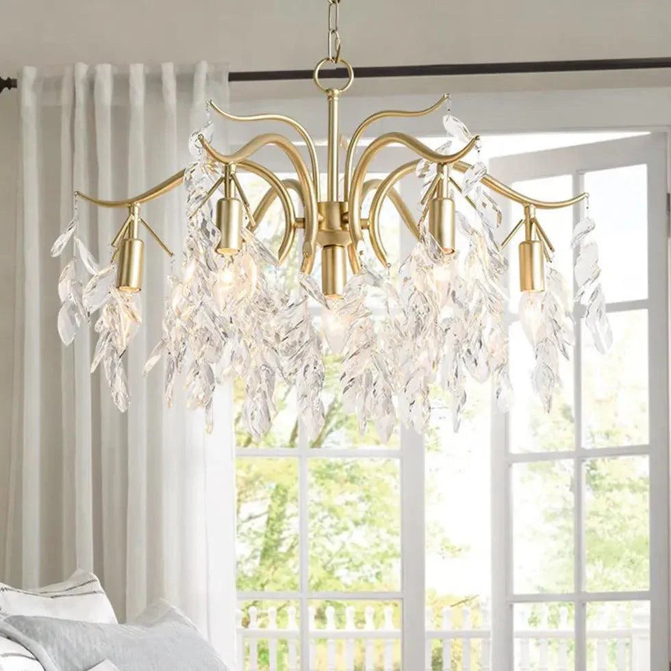 Crystal Leaves Multi-Light Vintage Luxury Chandelier Design | Rebooters - Rebooters