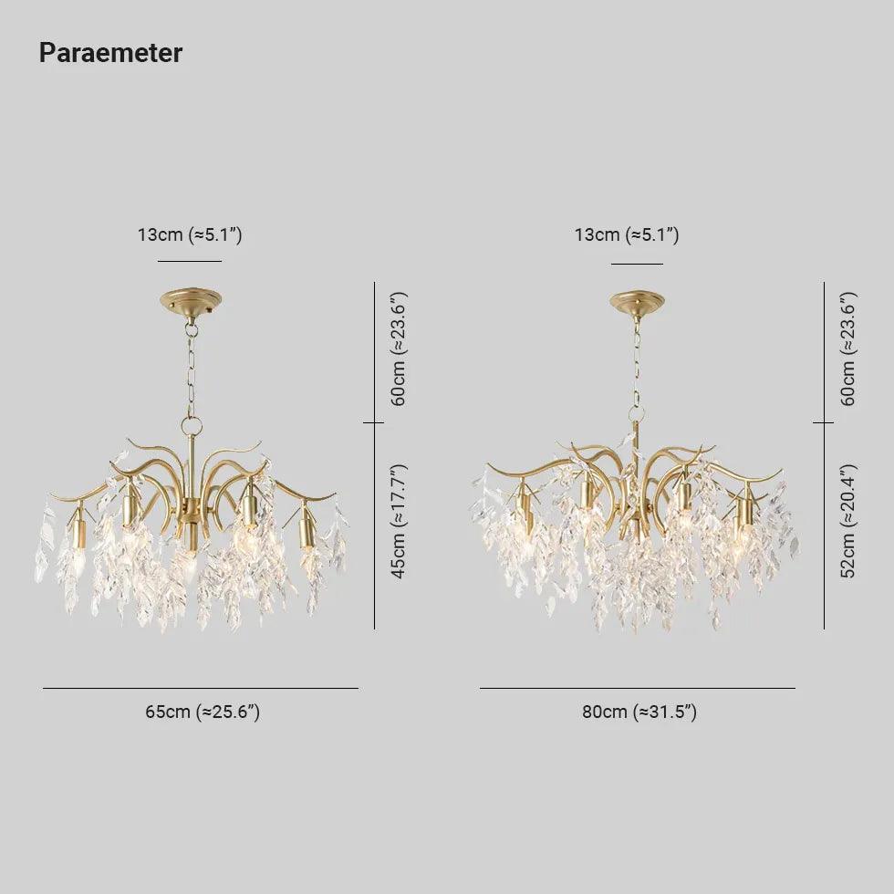 Crystal Leaves Multi-Light Vintage Luxury Chandelier Design | Rebooters - Rebooters