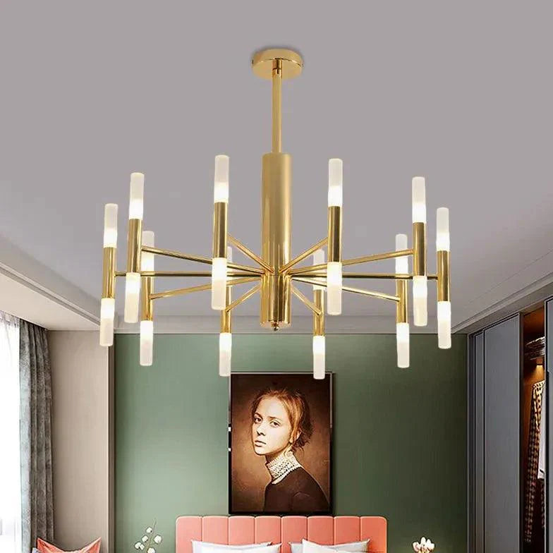 Gold Modern Metal Bedroom Chandelier for Elegant Lighting | Rebooters - Rebooters