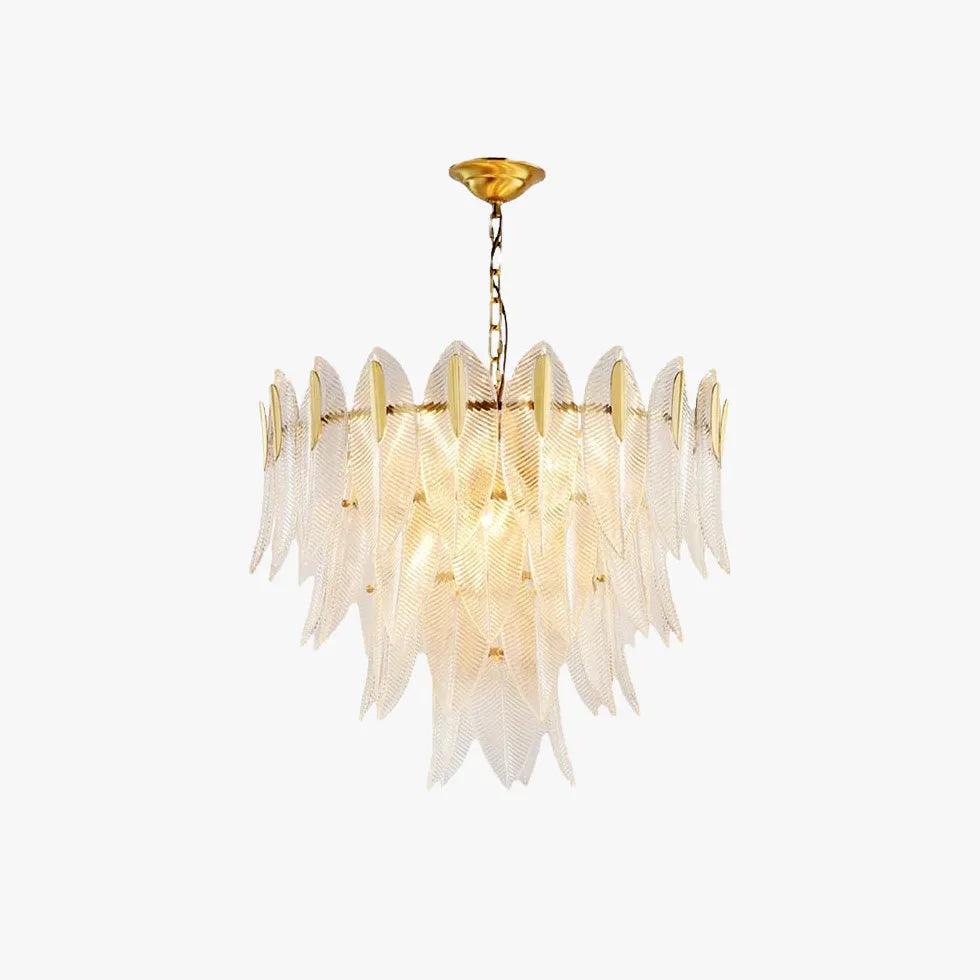 Unique Leaf-Shaped Gold Crystal Pendant Light Chandelier | Rebooters - Rebooters