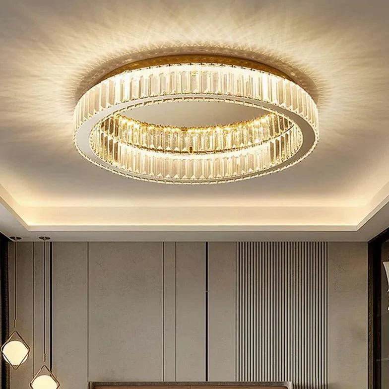 Crystal Ring Gold Modern Ceiling Light for Elegant Spaces - Rebooters