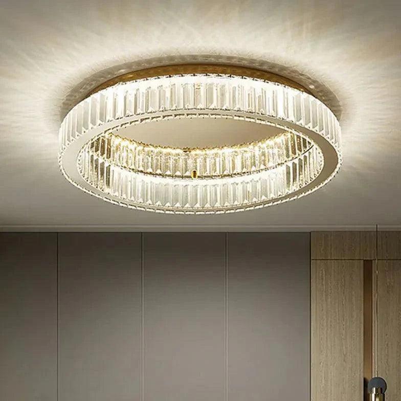 Crystal Ring Gold Modern Ceiling Light for Elegant Spaces - Rebooters
