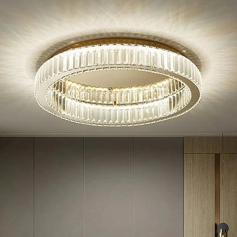 Crystal Ring Gold Modern Ceiling Light for Elegant Spaces - Rebooters