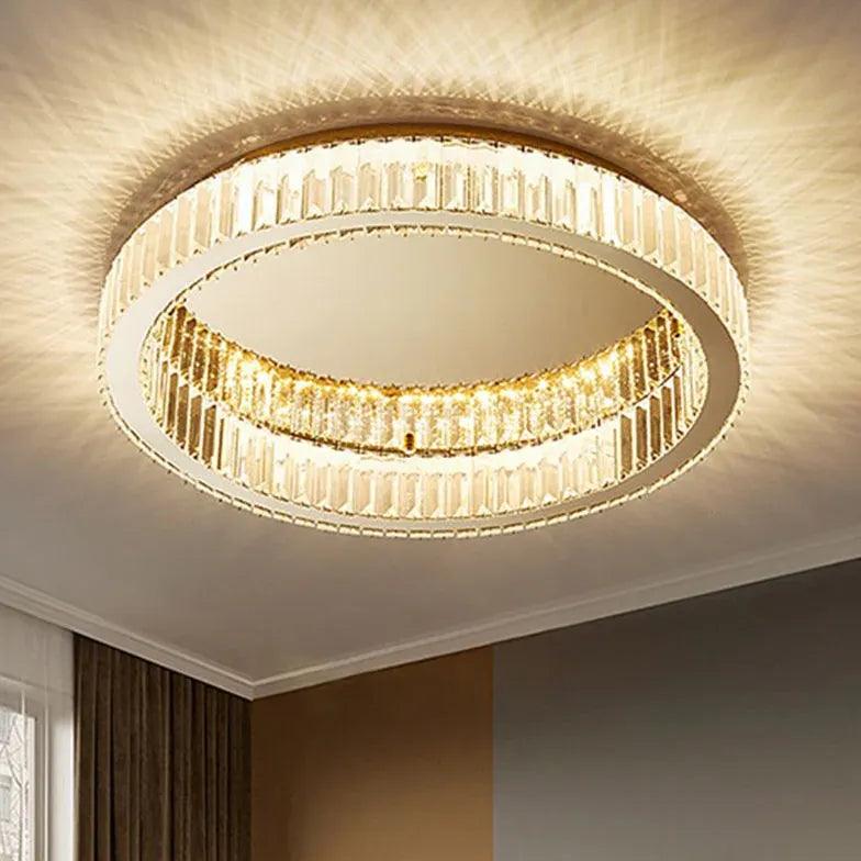 Crystal Ring Gold Modern Ceiling Light for Elegant Spaces - Rebooters