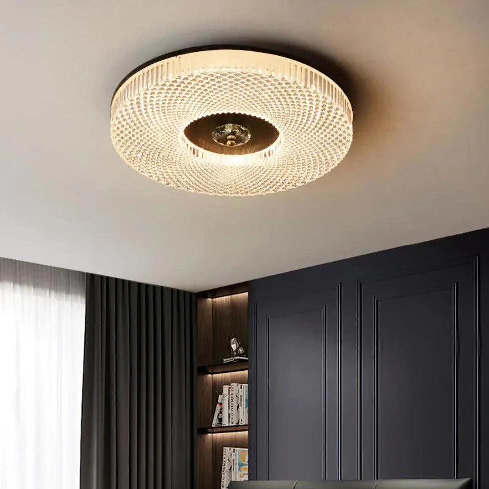 Radial Texture Ring Flush Ceiling Lights for Indoor Use - Rebooters