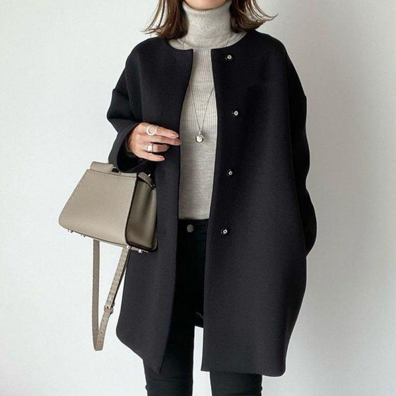 Womens Chic Minimalist Button-Up Coat for Effortless Style - Rebooters