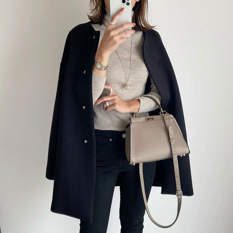 Womens Chic Minimalist Button-Up Coat for Effortless Style - Rebooters