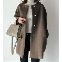 Womens Chic Minimalist Button-Up Coat for Effortless Style - Rebooters