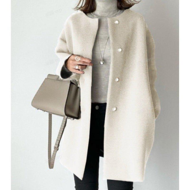 Womens Chic Minimalist Button-Up Coat for Effortless Style - Rebooters