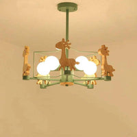 Giraffes Led Semi-flush Light Wood Modern Ceiling Fixture - Rebooters