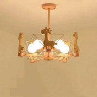 Giraffes Led Semi-flush Light Wood Modern Ceiling Fixture - Rebooters