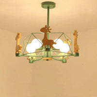 Giraffes Led Semi-flush Light Wood Modern Ceiling Fixture - Rebooters