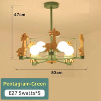 Giraffes Led Semi-flush Light Wood Modern Ceiling Fixture - Rebooters