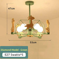 Giraffes Led Semi-flush Light Wood Modern Ceiling Fixture - Rebooters