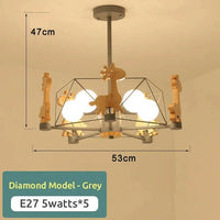 Giraffes Led Semi-flush Light Wood Modern Ceiling Lamp - Rebooters