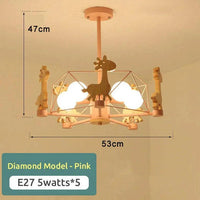 Giraffes Led Semi-flush Light Wood Modern Ceiling Fixture - Rebooters