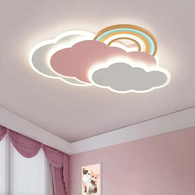 Rainbow Cloud Bedroom LED Flush Ceiling Lights Fixture - Rebooters