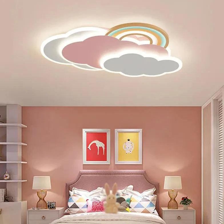Rainbow Cloud Bedroom LED Flush Ceiling Lights Fixture - Rebooters