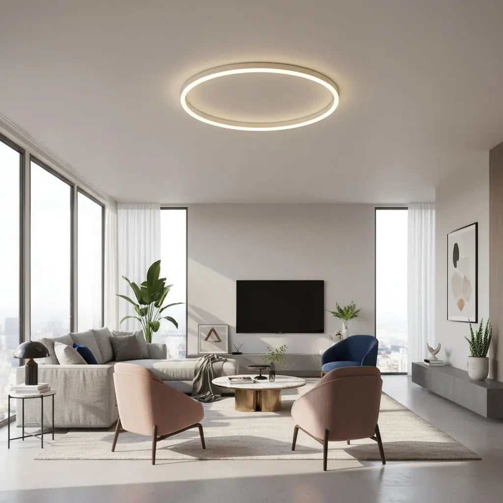 Circular Hollow Modern LED Flush Ceiling Light - Rebooters